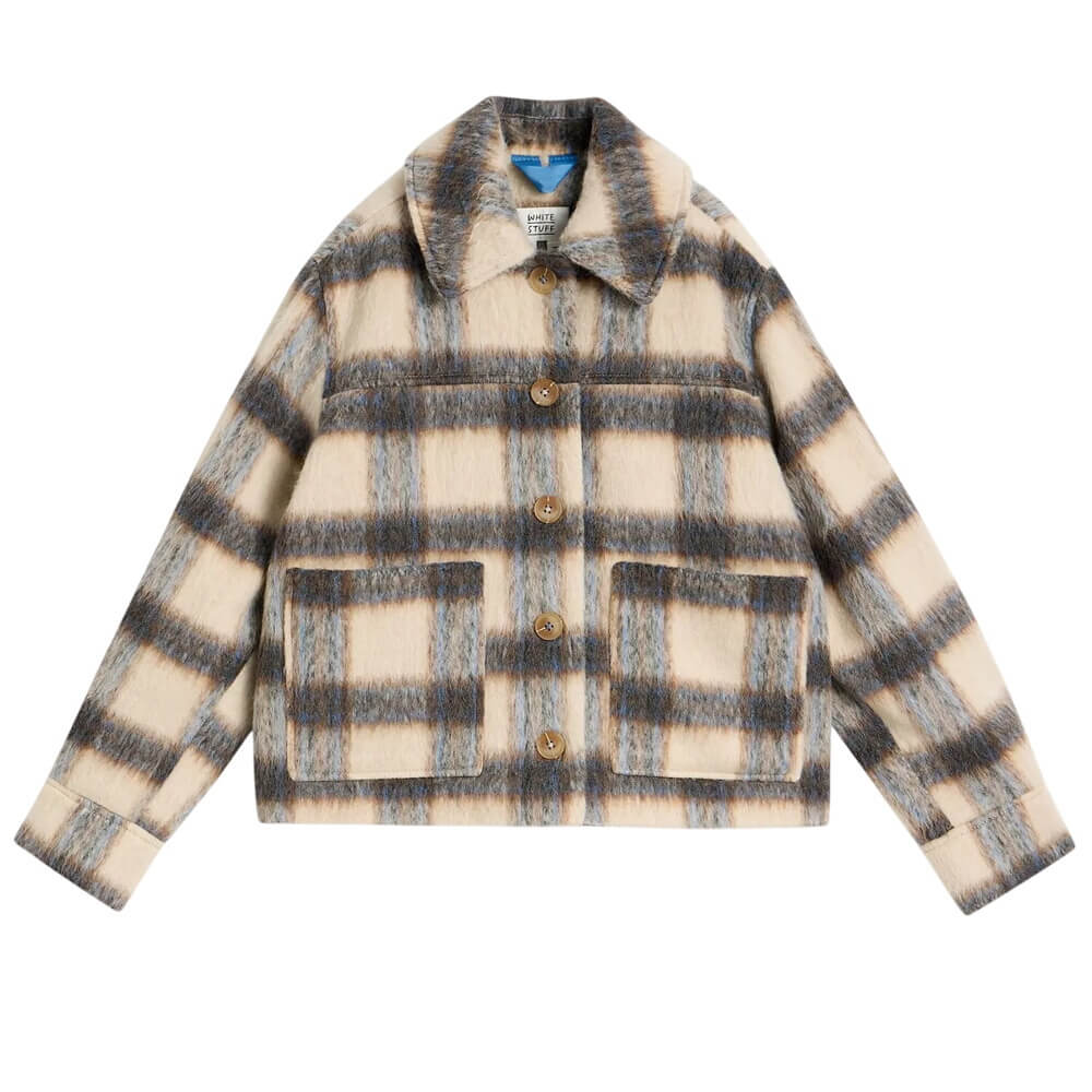 White Stuff Alexa Check Wool Blend Jacket